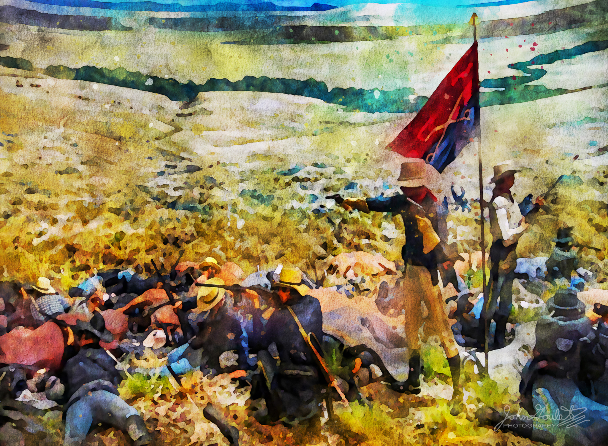 Custer's Last Stand Watercolour